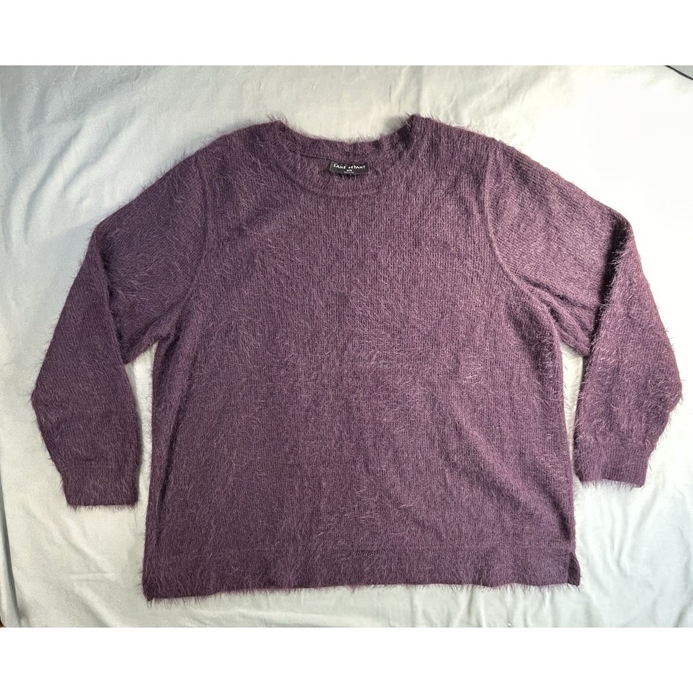 Lane Bryant Long Sleeve Eggplant Sweater Women's 18/20 Soft Fuzzy Sweater‎